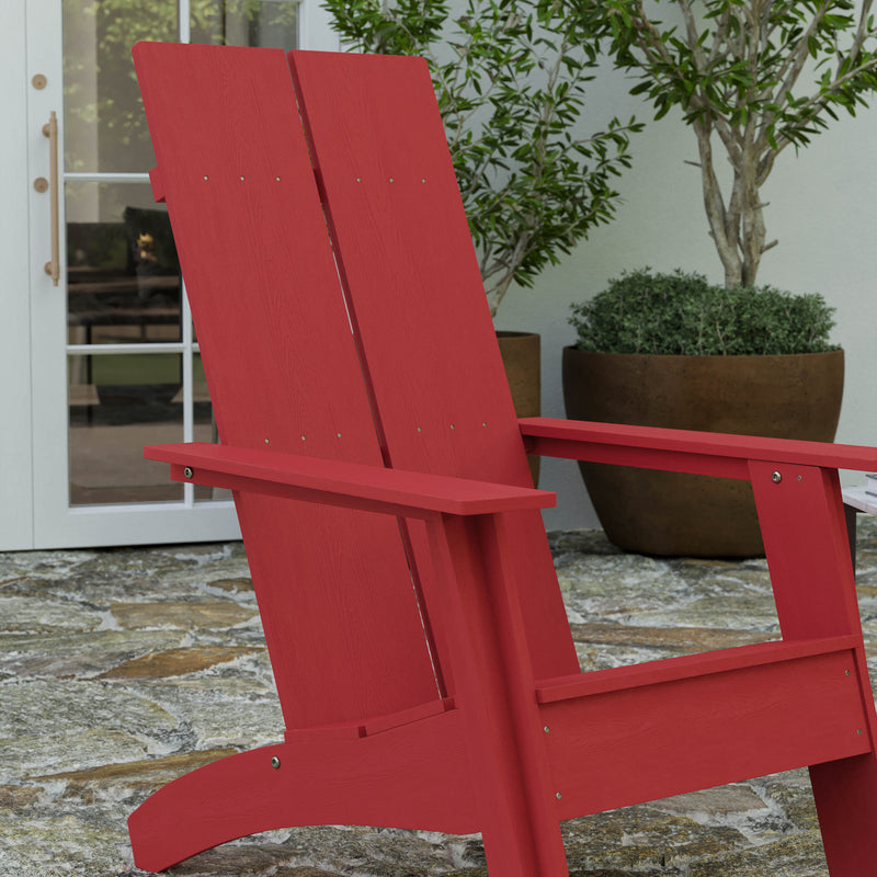 Set of 2 Piedmont Modern All-Weather Poly Resin Wood Adirondack Chairs