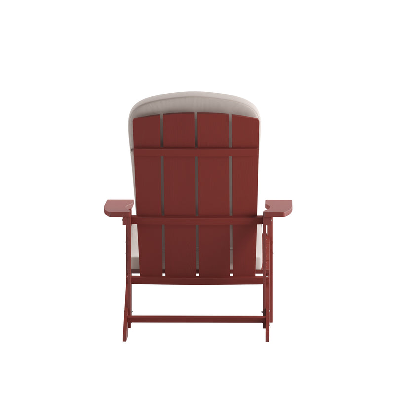 Riviera Set of 2 Weather Resistant Adirondack Patio Chairs With Vertical Lattice Backs and Comfort Foam Cushions