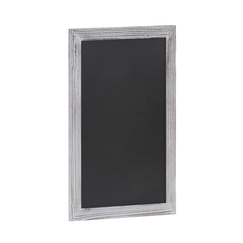 Magda 20" x 30" Whitewashed Wall Mount Magnetic Chalkboard Sign, Hanging Wall Chalkboard Memo Board