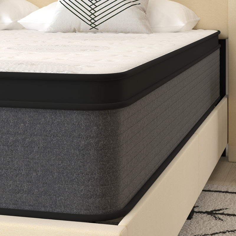 Lofton 13" Euro Top King Size Mattress in a Box with Hybrid Pocket Spring and Foam Design for Supportive Pressure Relief