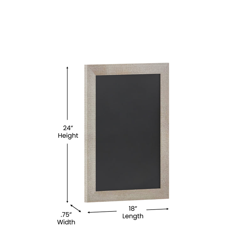 Magda 18" x 24" Weathered Wall Mount Magnetic Chalkboard Sign, Hanging Wall Chalkboard Memo Board
