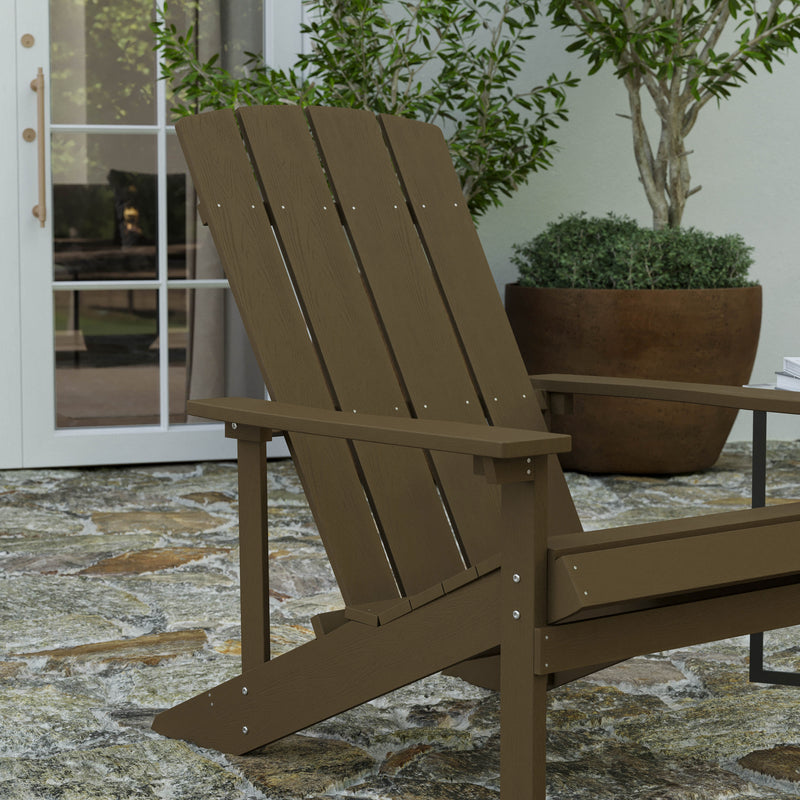 Set of 4 Riviera Adirondack Patio Chairs With Vertical Lattice Back And Weather Resistant Frame