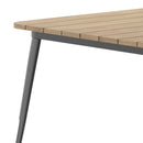 Dryden Indoor/Outdoor Dining Table with Umbrella Hole, 36" Square All Weather Poly Resin Top and Steel Base