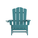 Nassau Adirondack Chair with Cup Holder, Weather Resistant HDPE Adirondack Chair, Set of 2