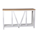 Erikson Modern Farmhouse Engineered Wood Sofa Table with Wood Bracing and Lower Shelf
