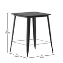 Dryden Indoor/Outdoor Bar Top Table, 31.5" Square All Weather Poly Resin Top with Steel base