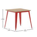 Dryden Indoor/Outdoor Dining Table, 31.5" Square All Weather Poly Resin Top with Steel Base