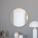Monaco 24" Round Accent Wall Mirror in Black with Metal Frame for Bathroom, Vanity, Entryway, Dining Room, & Living Room