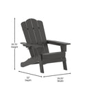 Nassau Adirondack Chair with Cup Holder, Weather Resistant HDPE Adirondack Chair, Set of 2