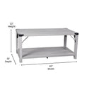 Green River Modern Farmhouse Engineered Wood Coffee Table and Powder Coated Steel Accents