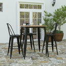 Dryden Indoor/Outdoor Bar Top Table, 31.5" Square All Weather Poly Resin Top with Steel base