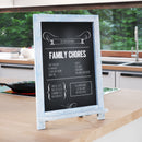 Magda Set of 10 Wall Mount or Tabletop Magnetic Chalkboards with Folding Metal Legs in Rustic Blue, 12" x 17"