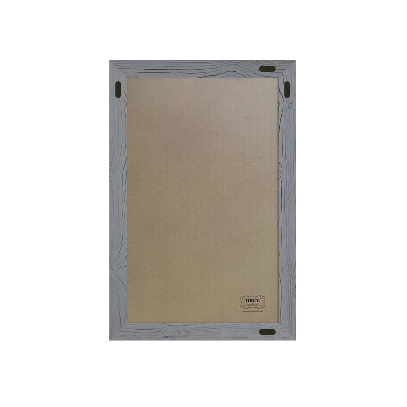 Magda 20" x 30" Rustic Gray Wall Mount Magnetic Chalkboard Sign, Hanging Wall Chalkboard Memo Board