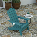 Nassau Adirondack Chair with Cup Holder, Weather Resistant HDPE Adirondack Chair, Set of 2