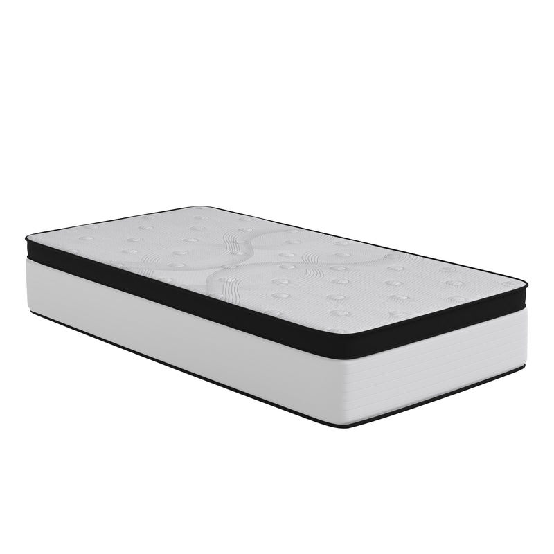 Hulen 12 Inch Extra Firm Twin Hybrid Pocket Spring & CertiPUR-US Certified Foam Mattress in a Box