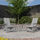 Wellington 3 Piece Patio Furniture Set Includes All-Weather UV Treated Adirondack Rocking Chairs and Side Table