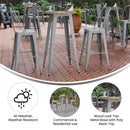 Dryden Indoor/Outdoor Bar Top Table, 23.75" Round All Weather Poly Resin Top with Steel base