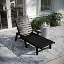 Gaylord Set of 2 Adjustable Adirondack Loungers with Cup Holders- All-Weather Indoor/Outdoor HDPE Lounge Chairs