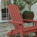 Set of 2 Riviera Poly Resin Folding Adirondack Lounge Chair - All-Weather Indoor/Outdoor Patio Chair