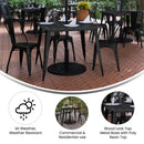 Dryden Indoor/Outdoor Dining Table with Umbrella Hole, 36" Square All Weather Poly Resin Top and Steel Base