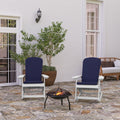 Atlantic All-Weather Polyresin Adirondack Rocking Chair with Vertical Slats and Weather Resistant Cushions