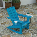 Ridley Adirondack Rocking Chair with Cup Holder, Weather Resistant HDPE Adirondack Rocking Chair