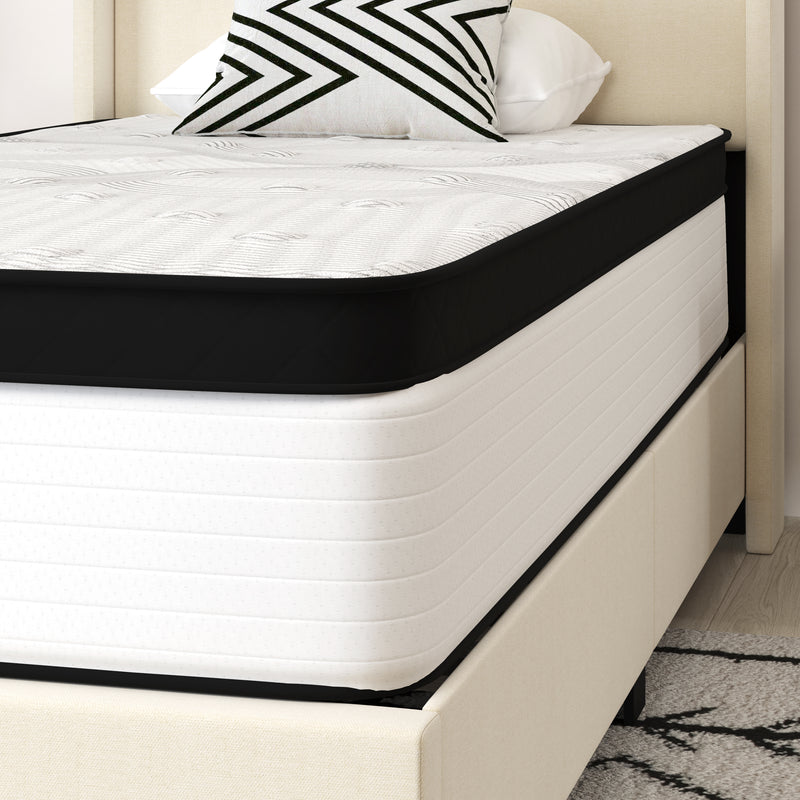 Hulen 12 Inch Extra Firm Twin Hybrid Pocket Spring & CertiPUR-US Certified Foam Mattress in a Box