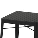 Hara 31.5" Square Indoor/Outdoor Black Steel Patio Dining Table for 4
