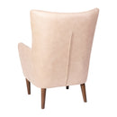 Regal Traditional Wingback Accent Chair, Faux Leather Upholstery and Wooden Frame and Legs