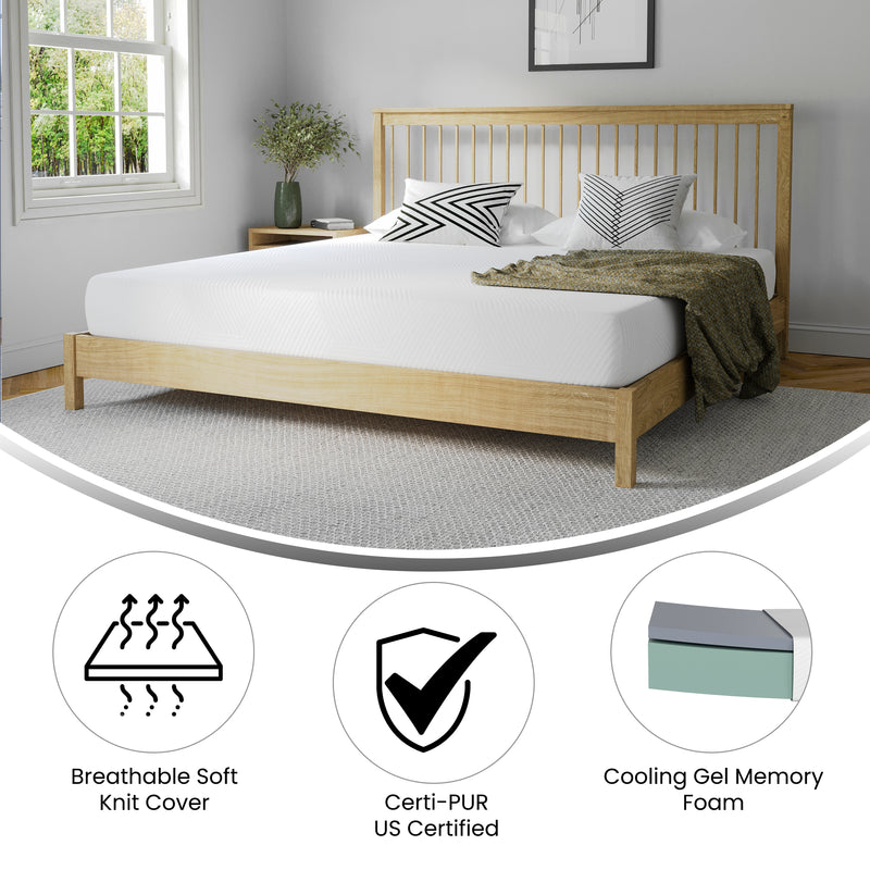 Blanche 8" CertiPUR-US Certified Memory Foam Mattress Infused with Charcoal & Green Tea Cooling Gel