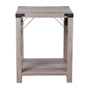 Green River Modern Farmhouse Engineered Wood End Table and Powder Coated Steel Accents