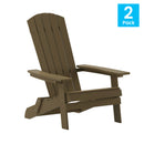 Set of 2 Riviera Poly Resin Folding Adirondack Lounge Chair - All-Weather Indoor/Outdoor Patio Chair