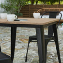 Dryden Indoor/Outdoor Dining Table, 31.5" Square All Weather Poly Resin Top with Steel Base