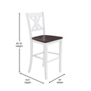 Imelda Set of Two Solid Wood Modern Farmhouse Bar Height Dining Stool