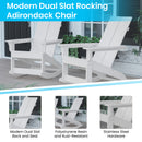 Wellington 3 Piece Patio Furniture Set Includes All-Weather UV Treated Adirondack Rocking Chairs and Side Table