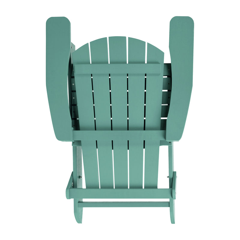 Set of 4 Riviera Poly Resin Folding Adirondack Lounge Chair - All-Weather Indoor/Outdoor Patio Chair