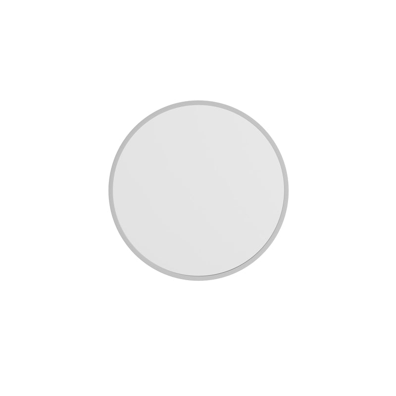 Monaco 20" Round Accent Wall Mirror in Silver with Metal Frame for Bathroom, Vanity, Entryway, Dining Room, & Living Room