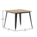 Dryden Indoor/Outdoor Dining Table with Umbrella Hole, 36" Square All Weather Poly Resin Top and Steel Base
