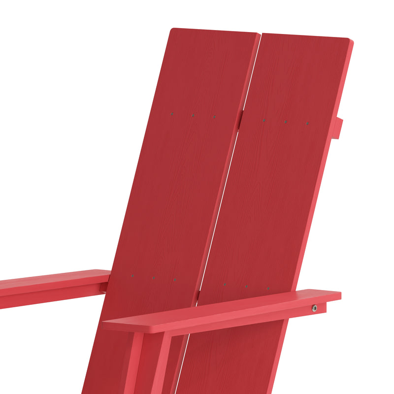 Set of 4 Piedmont Modern All-Weather Poly Resin Wood Adirondack Chairs