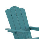 Nassau Adirondack Chair with Cup Holder and Pull Out Ottoman, All-Weather HDPE Indoor/Outdoor Lounge Chair, Set of 2