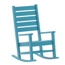 Fielder Set of 2 Contemporary Rocking Chairs, All-Weather HDPE Indoor/Outdoor Rockers in Blue