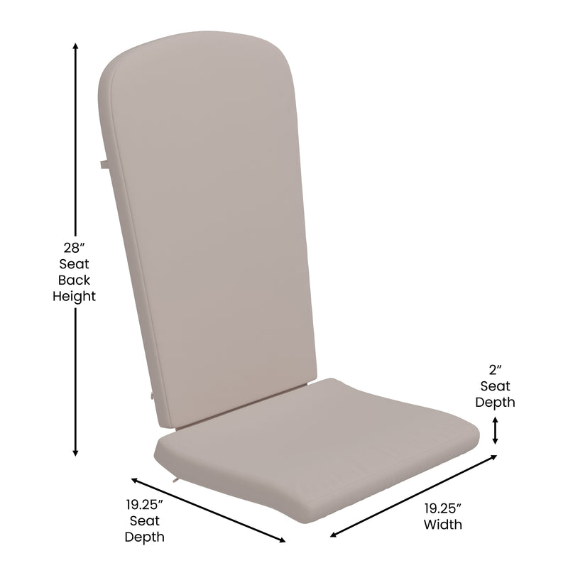 Atlantic All-Weather Polyresin Adirondack Rocking Chair with Vertical Slats and Weather Resistant Cushions