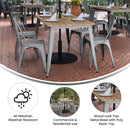Dryden Indoor/Outdoor Dining Table with Umbrella Hole, 30" x 60" All Weather Poly Resin Top and Steel Base