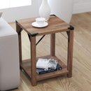 Green River Modern Farmhouse Engineered Wood End Table and Powder Coated Steel Accents