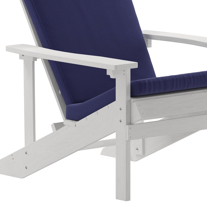 Riviera Set of 2 Weather Resistant Adirondack Patio Chairs With Vertical Lattice Backs and Comfort Foam Cushions