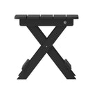 Ridley Outdoor Folding Side Table, Portable All-Weather HDPE Adirondack Side Table in Black