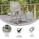 Fielder Contemporary Rocking Chair, All-Weather HDPE Indoor/Outdoor Rocker in White