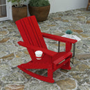 Ridley Adirondack Rocking Chair with Cup Holder, Weather Resistant HDPE Adirondack Rocking Chair