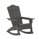 Ridley Adirondack Rocking Chair with Cup Holder, Weather Resistant HDPE Adirondack Rocking Chair in Gray
