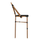 Sacha Set of Two Stacking French Bistro Bar Stools with PE Seats and Back and Bamboo Finished Metal Frames for Indoor/Outdoor Use